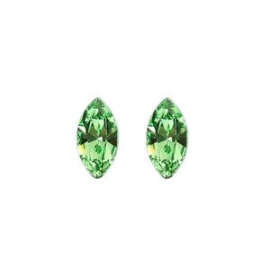 Green Marquise Stud Earrings with Swarovski Crystals – 10mm – NWT